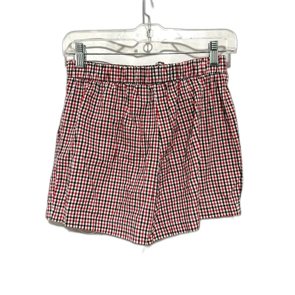Must Have Gingham Tie-Waist Pleated Shorts size Small
